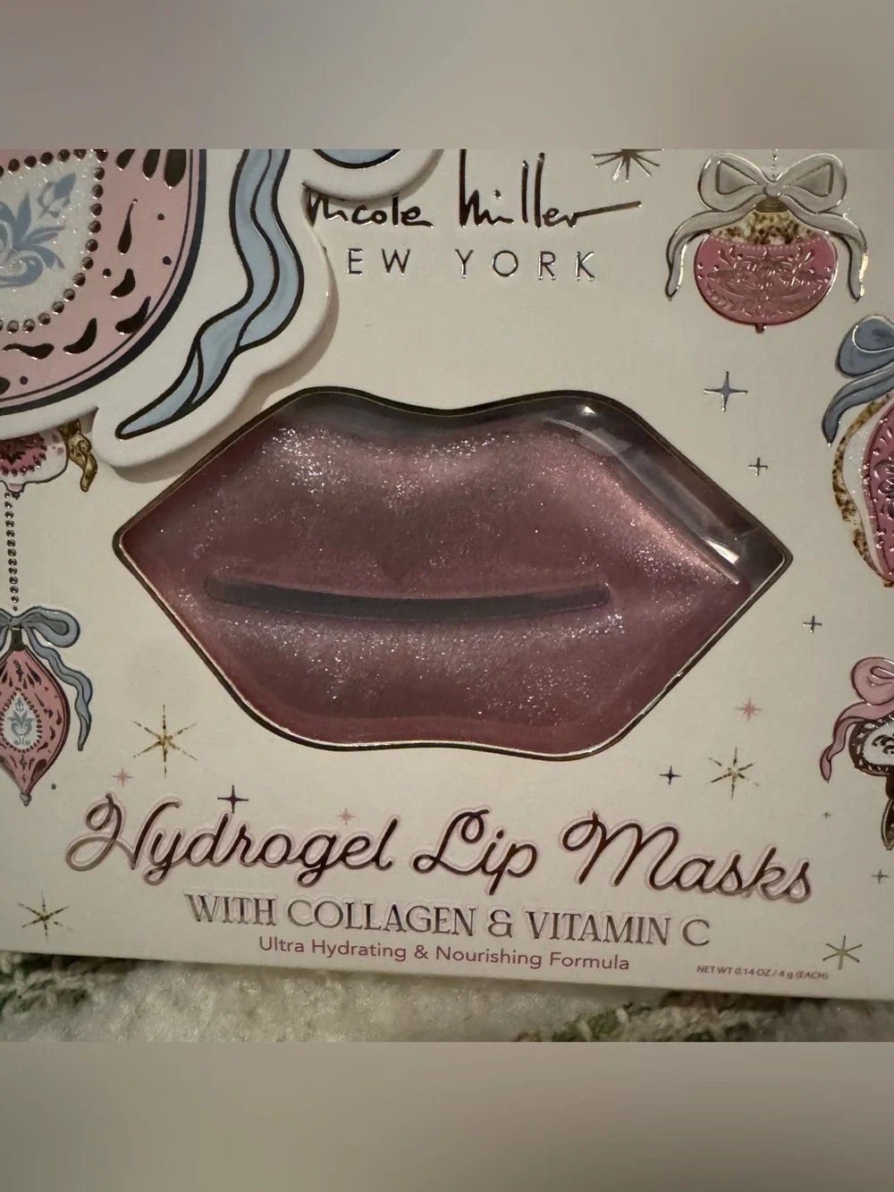 Nicole Miller New York Hydrating Hydrogel Lip Masks Holiday Gift Set - New 10 ct